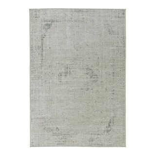 Tapis Vintage Laine Et Viscose Rayé Smooth Argenté 200x290