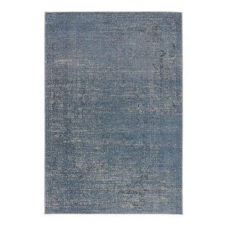 Tapis Viscose Et Laine Vintage Rayé Justine Bleu 200x290