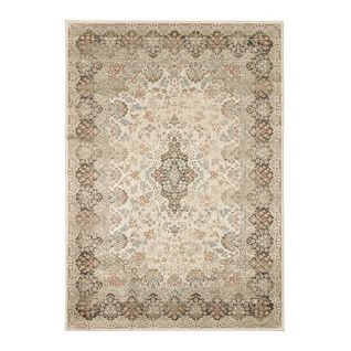 Tapis Viscose Courtes Mèches Vintage Rayé Chiraz Taupe 280x380