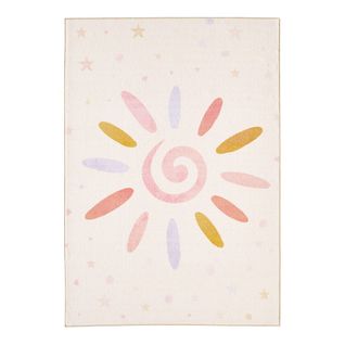 Tapis Chambre Enfant Coloré Rectangle Tibo Crème 120x170
