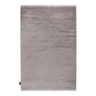 Tapis Moderne Graphique Avec Franges Viscose Et Acrylique Bario Argenté 200x290