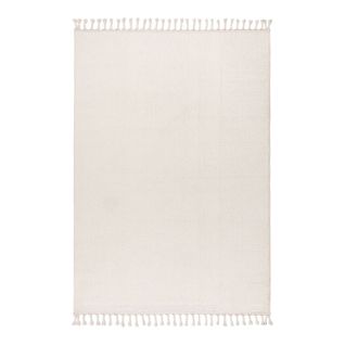 Tapis Avec Franges Moderne Uni Jalna Ivoire 120x170