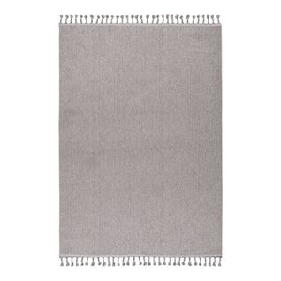 Tapis Avec Franges Moderne Uni Jalna Argenté 120x170
