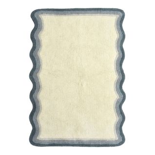 Tapis Enfant Coton Lavable En Machine Kalim Bleu Ardoise 200x290