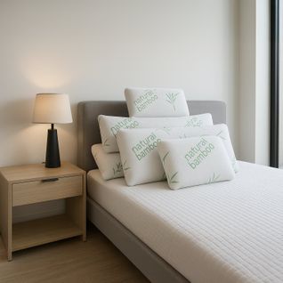 Oreiller Mémoire De Forme Bambou, Micro-perforé - Collection Bamboo - 60 X 60 Cm