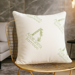Oreiller Aloe Vera Microfibre Hypoallergénique, Bambou - Collection Natura - 60 X 60 Cm