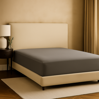 Drap Housse 160x200 Cm Gris - Confort Doux Et Respirant - Bonnet Extensible