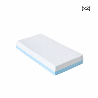 Matelas  2x90x190 Cm Mémoire De Forme Et Housse Rafraichissante - Matelas Déhoussable Universel Ice