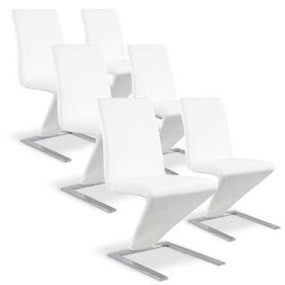 Lot De 6 Chaises Design Delano Blanc
