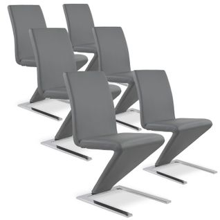 Lot De 6 Chaises Design Delano Gris