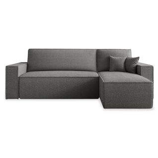 Canapé D'angle Convertible Réversible Lorenzo Bouclette Gris