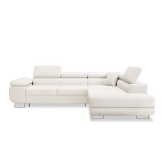 Canapé D'angle Droit Convertible Marius Bouclette Blanc