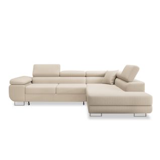 Canapé D'angle Droit Convertible Marius Bouclette Beige