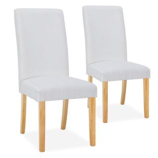 Lot de 2 chaises Rosie velours côtelé Blanc