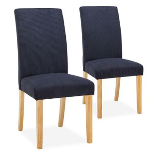 Lot de 2 chaises Rosie velours côtelé Noir