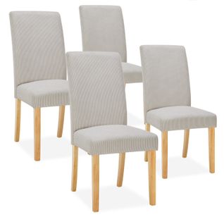 Lot de 4 chaises Rosie velours côtelé Beige
