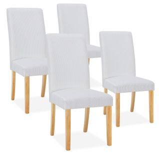 Lot de 4 chaises Rosie velours côtelé Blanc