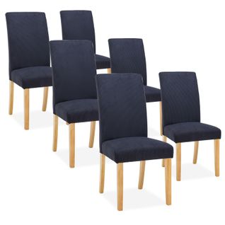 Lot de 6 chaises Rosie velours côtelé Noir