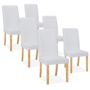 Lot de 6 chaises Rosie velours côtelé Blanc