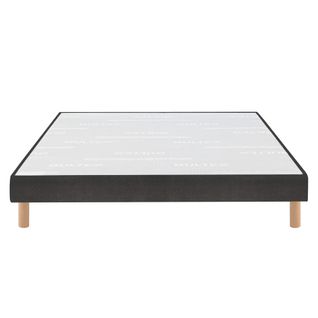 Sommier Déco Tapissier Vigoroso Gris Fumé 2x100x200