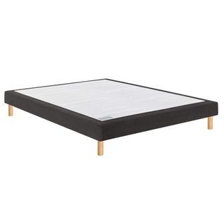 Sommier Déco Tapissier Mediano Gris Fumé 90x200