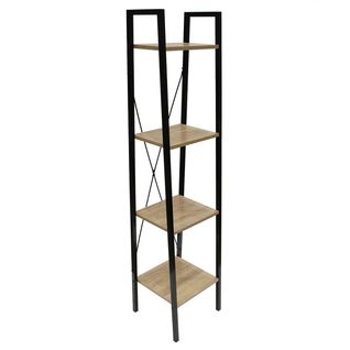 Etagère Simple 4 Plateaux Métal Et Aspect Bois - Dara