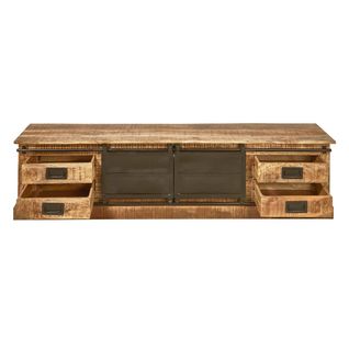 Meuble TV Manguier Et Métal Noir - Sumatra