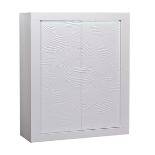 Meuble De Rangement 2 Portes Laqué Blanc Et LEDs - Dayton White