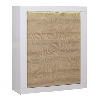 Meuble De Rangement 2 Portes Effet Chêne Et LEDs - Dayton Oak