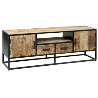 Meuble TV 2 Portes 2 Tiroirs En Teck Recyclé - Tanetoa