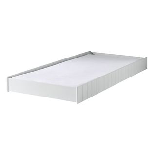 Tiroir Pour Lit 90x200cm Effet Lambris Blanc Laqué - Cleo