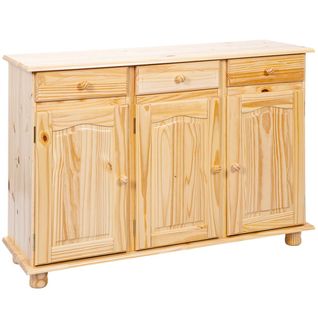 Buffet 3 Portes 3 Tiroirs Bois Massif - Stan