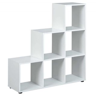 Etagère Escalier 6 Compartiments Coloris Blanc - Teo