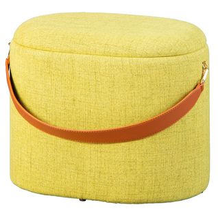 Pouf Avec Coffre Et Lanière Jaune - Deena