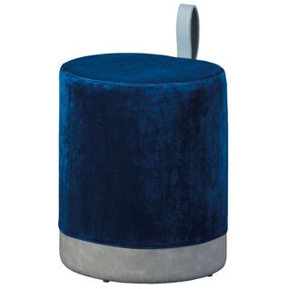 Pouf Avec Lanière Bleu Et Gris - Opale