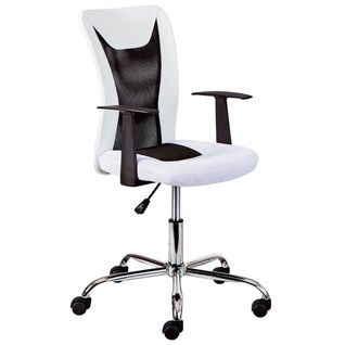 Fauteuil De Bureau Sur Roulettes Blanc Et Noir - Deana