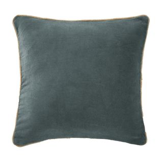 Coussin Déhoussable 45x45cm Velours De Coton Coloris Ardoise - Harris