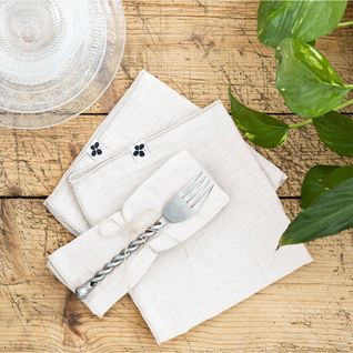 Lot De 3 Serviettes 40x40cm Gaze De Coton Chantilly - Ourea