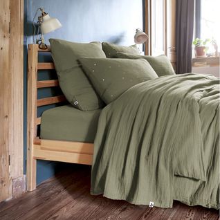 Drap Plat 270x300cm Gaze De Coton Romarin - Ourea