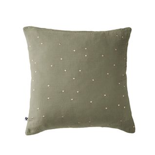 Taie D'oreiller 60x60cm Gaze De Coton Romarin à Pois Dorés - Ourea Motif
