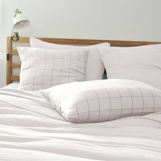 Taie D'oreiller 60x60cm Gaze De Coton Chantilly à Grands Carreaux - Ourea Motif