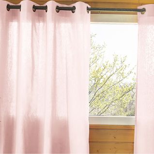 Rideau 140x260cm Coton Coloris Pivoine Oeillets Inox - Sophie
