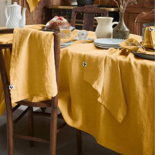 Lot De 3 Serviettes 40x40cm Lin Lavé Coloris Miel - Margaux