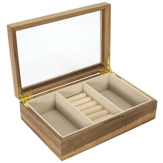 Boîte à Bijoux En Verre Et Bois Massif - Fralix
