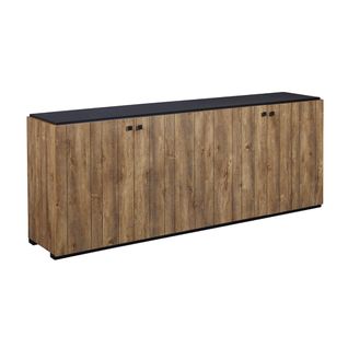 Buffet 4 Portes Aspect Bois Finition Denver Façon Lambris - Gless