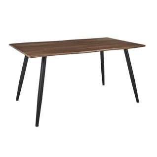 Table De Repas Allongeable En Mdf Aspect Chêne Pieds Métal Noir - Coralie