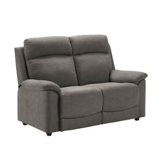 Canapé 2 Places Fixe Tissu Gris - Huesca