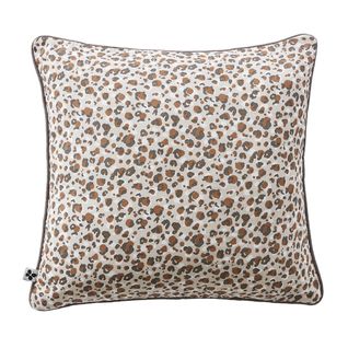 Coussin Déhoussable 45x45cm Gaze De Coton Imprimé Tâcheté Brun - Solene
