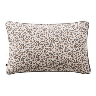 Coussin Déhoussable 40x60cm Gaze De Coton Imprimé Tâcheté Brun - Solene