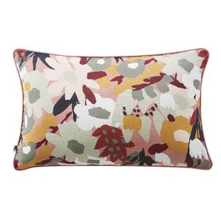 Coussin Déhoussable 40x60cm Gaze De Coton Imprimé Rose Imprimé Floral - Sarah